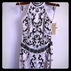 Mikhael Aghal - short dress - white Blue - size 8